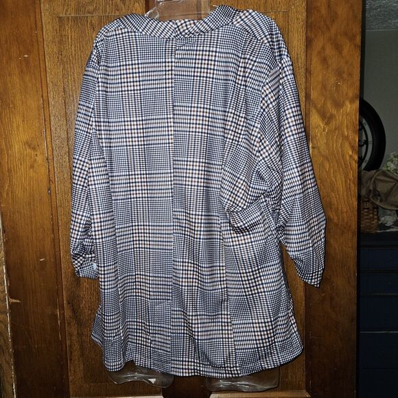 Beyove Womens XXL Plaid 3/4 Ruched Sleeve Suit Work Office Blazer Cardigan NWT - Picture 3 of 9